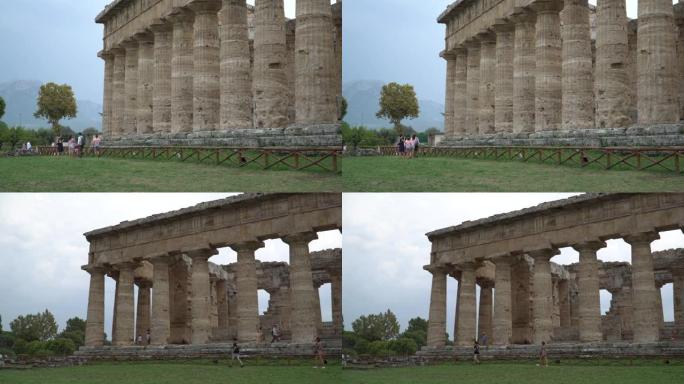 赫拉第二神庙-意大利帕埃斯图姆的一座希腊神庙。4K。