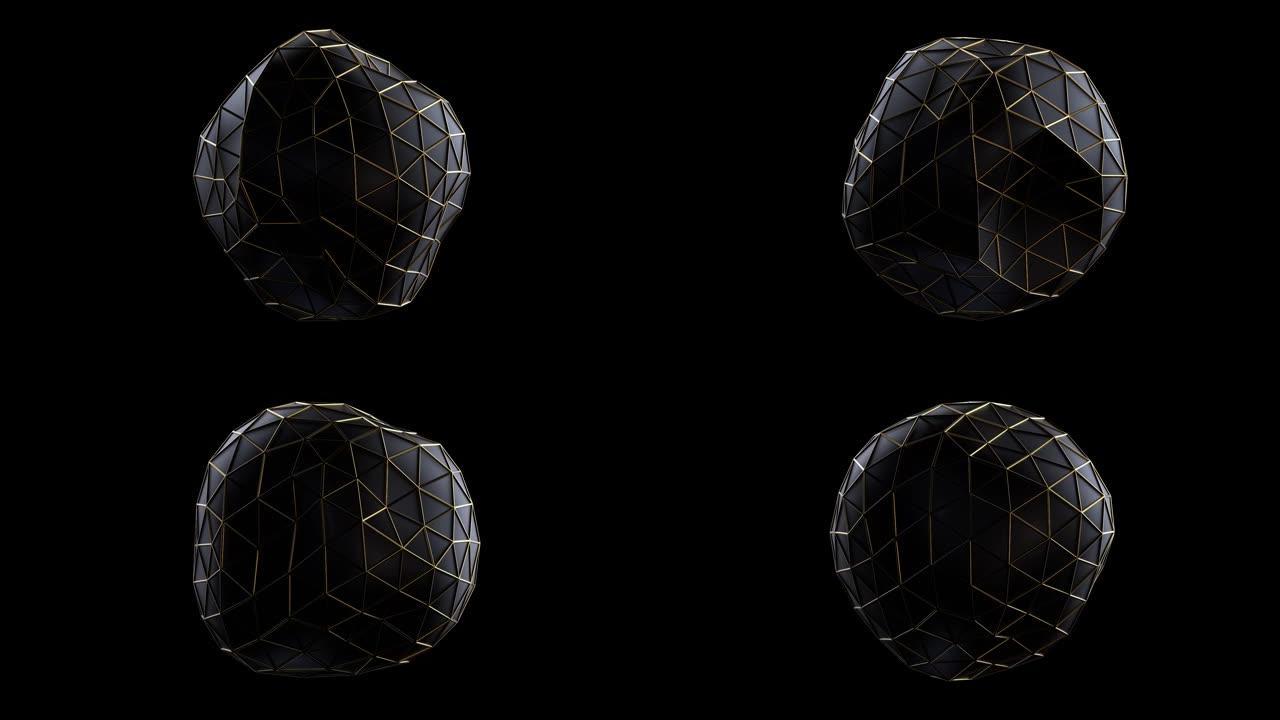 3d渲染移动黑色球体移动不规则