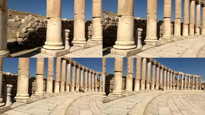 约旦古杰拉什古城，有希腊和罗马帝国遗址、文化、建筑、景观的地方