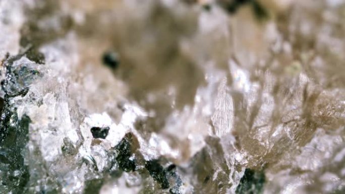 光学显微镜下的花岗闪长岩矿物样品