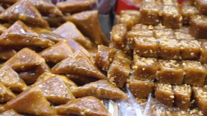 土耳其美食，一种甜点，在市场长凳上。