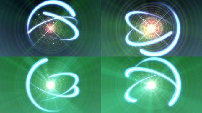原子轨道光线摘要抽象色彩渲染科技线条穿梭