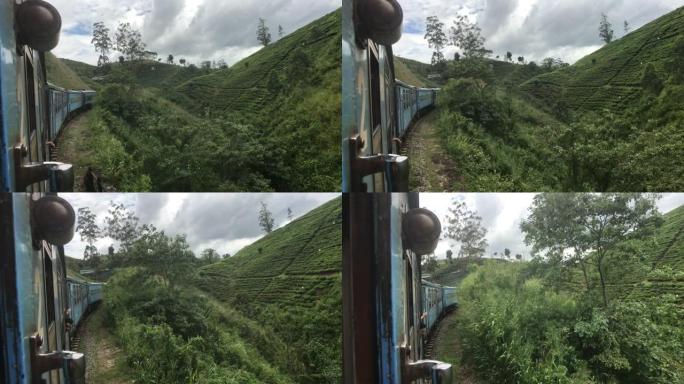 斯里兰卡埃拉，火车越过峡谷
