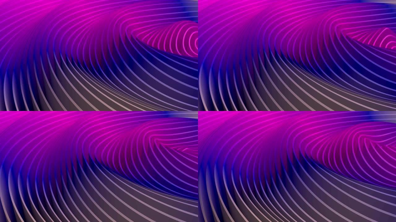 空间中抽象波的振荡和波纹。明亮的抽象背景。循环