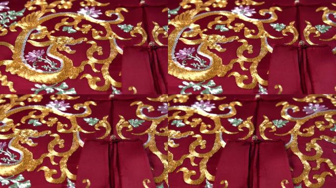 中国传统刺绣特写龙袍绣品中国文化