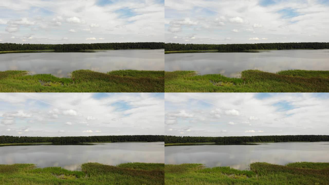 波兰马苏里亚湖岸。鸟瞰图。