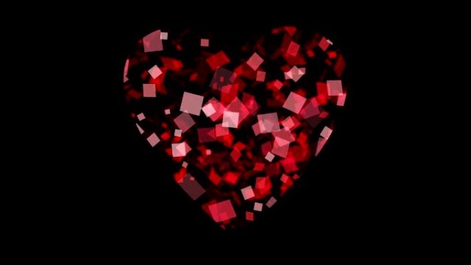 心形。情人节-假期。心脏粒子动画。贺卡。4k视频