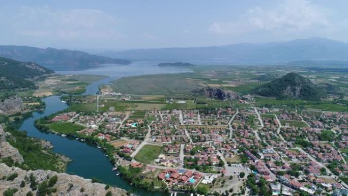 达利安镇的鸟瞰图。土耳其，4K。