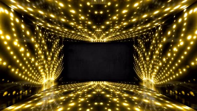 发光二极管舞蹈隧道环形走廊。无缝图像。