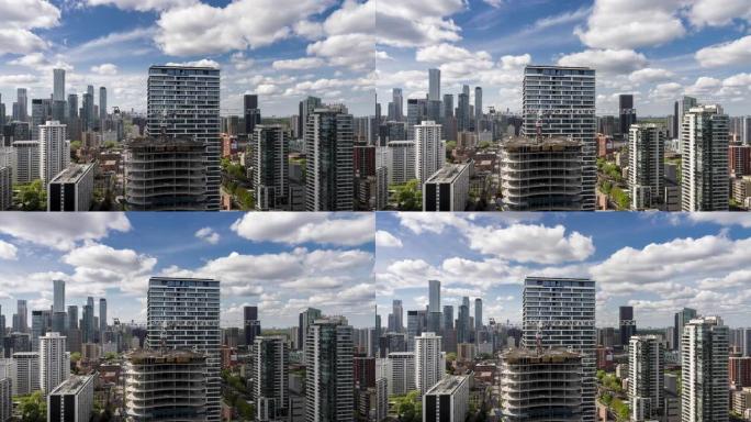 多伦多城市天际线云层和建筑
