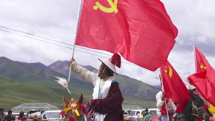 藏族赛马旗服饰 高原赛马节服饰 赛马节