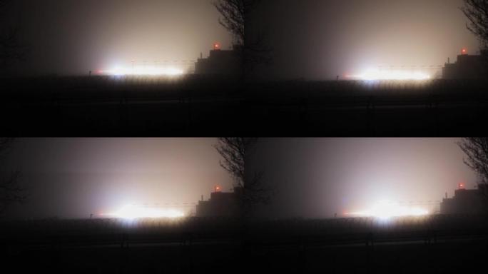 雾中的跑道和频闪线雾导航