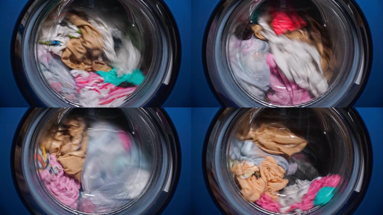洗衣机在洗衣服过程中的时间流逝顺序。洗衣机