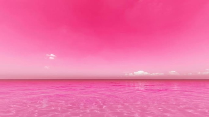 红色背景上的粉色海洋。抽象海洋艺术。鲜艳的颜色。抽象油漆。蓝色抽象背景。海洋，海洋。抽象颜色飞溅。爱