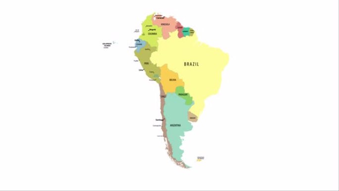 南美洲地图的动画