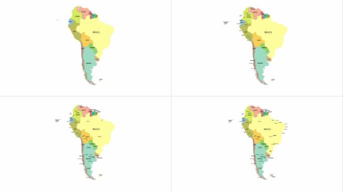 南美洲地图的动画