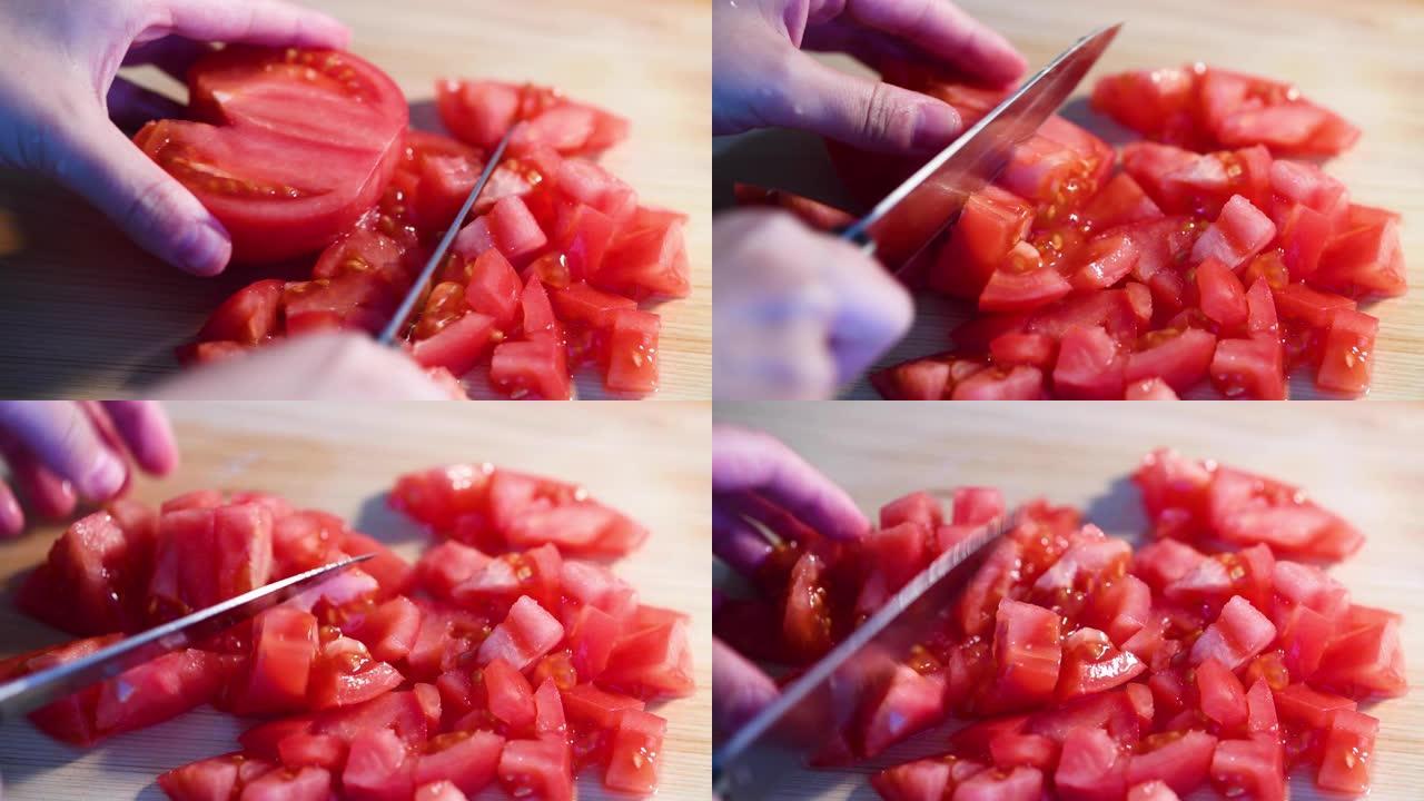 切碎切番茄切柿子切西红柿