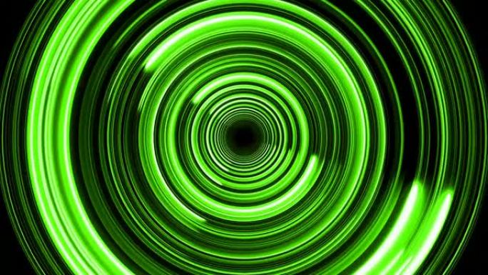 霓虹绿色抽象环形转圈灯