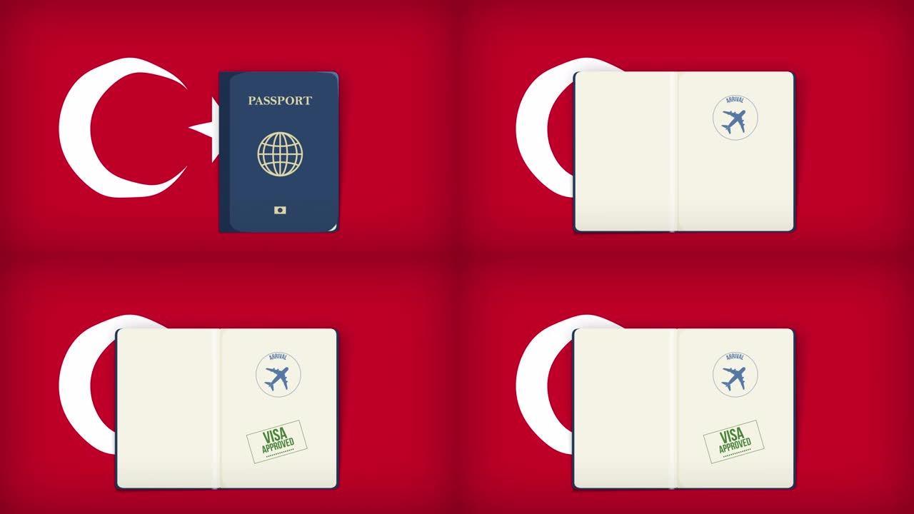 土耳其护照和国旗土耳其护照和国旗