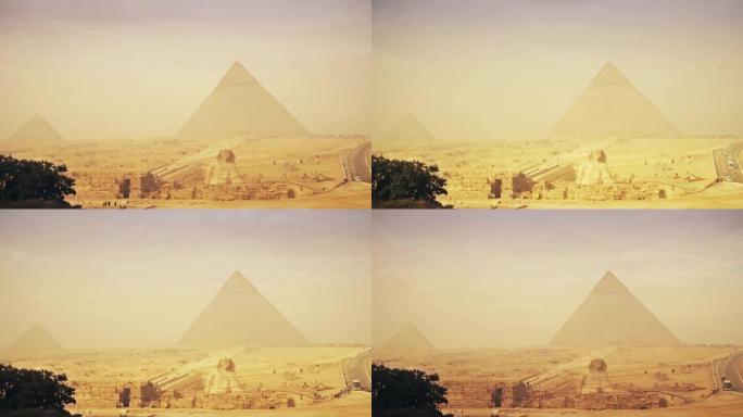 古代狮身人面像和金字塔，埃及的象征