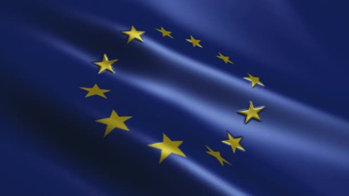 4k高度详细的旗帜欧洲-可循环股票视频