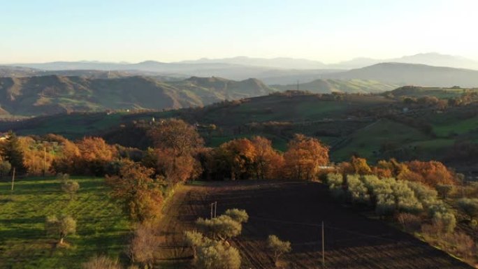 意大利中部鸟瞰图国家风景，布奥纳阿尔贝戈