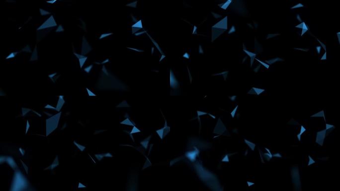 黑色背景上几何形状粒子元素的运动动画高清1920x1080