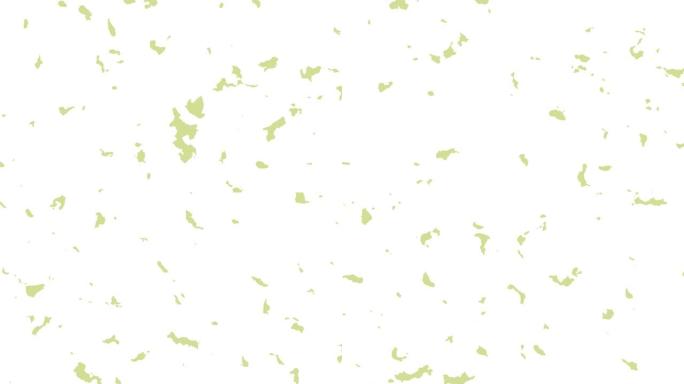 白色背景上移动的绿色形状的抽象动画。无缝循环动画背景，壁纸。