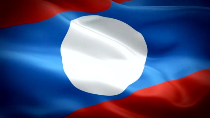 老挝国旗特写1080p全高清1920X1080镜头视频在风中挥舞。国家 ‎‎‎‎vivi万象 ‎3d