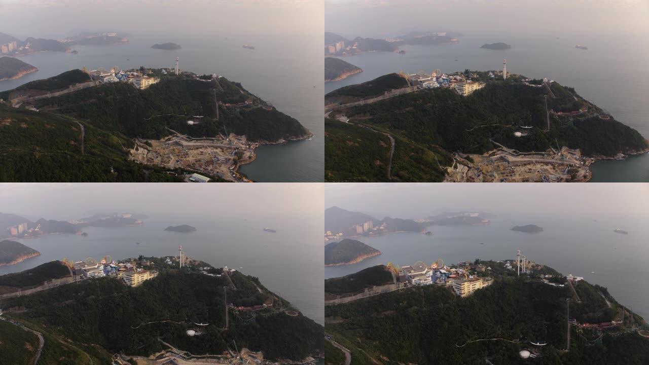 香港空中v151飞越黄竹坑地区，前往海洋公园