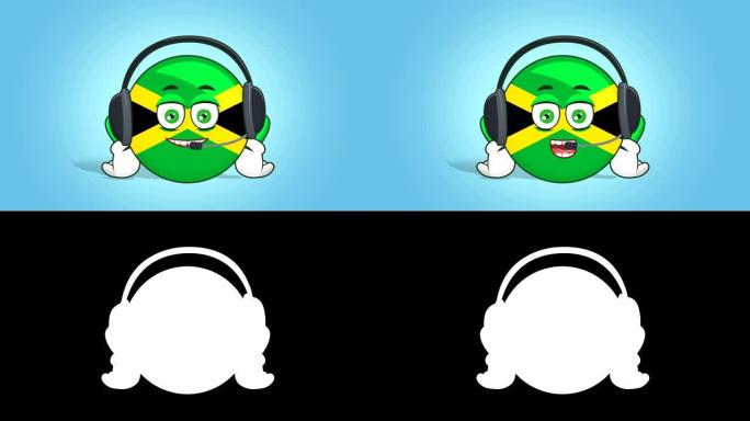 卡通图标旗帜牙买加脸动画调用管理器与Luma哑光
