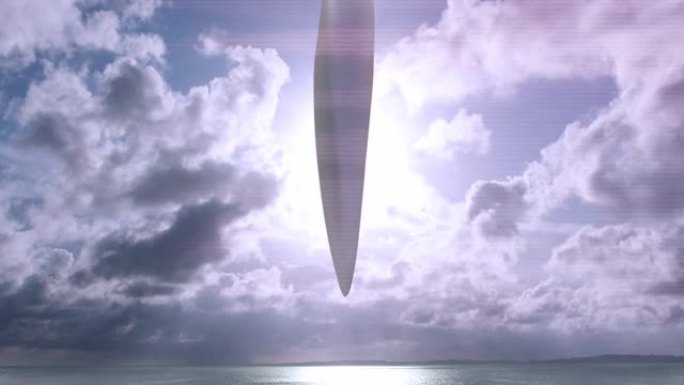 UFO盘旋在海面上