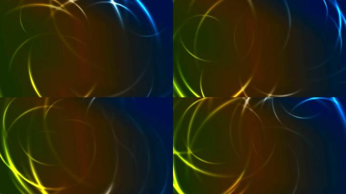抽象发光霓虹灯七彩圈几何运动背景