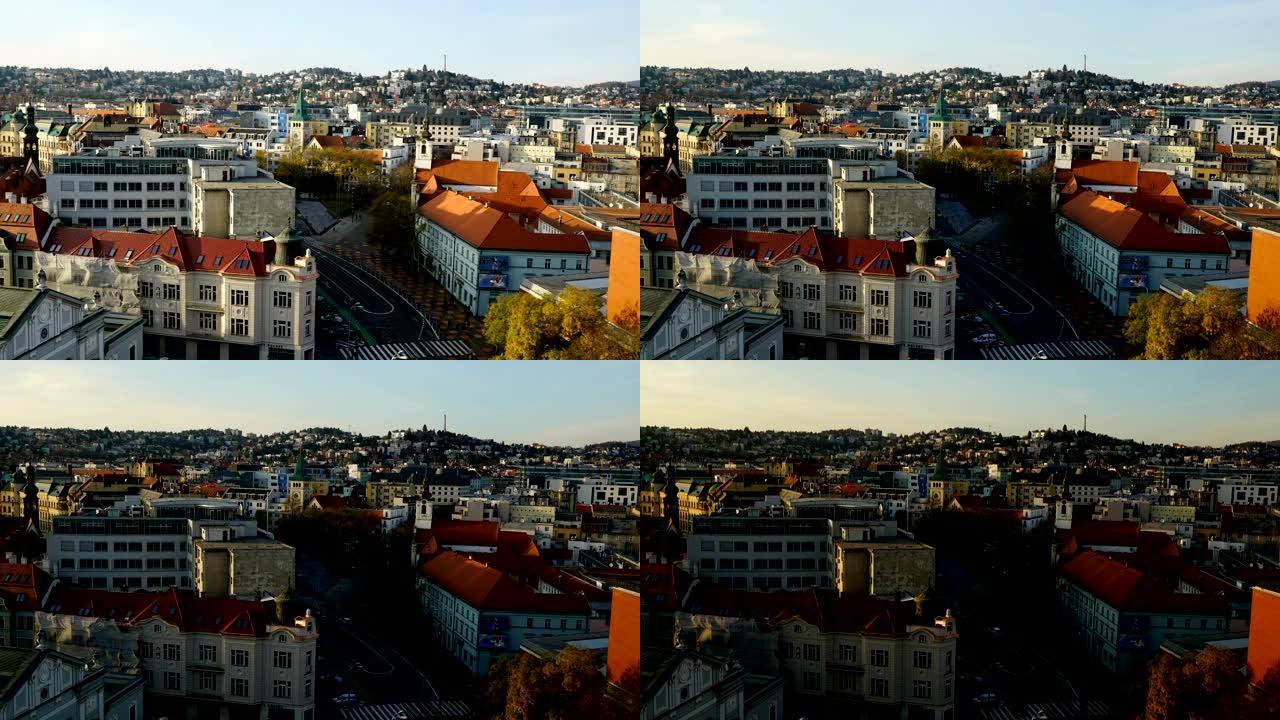 延时: 布拉迪斯拉发城市风景，布拉迪斯拉发，斯洛伐克，欧洲