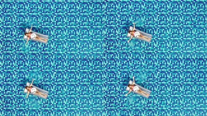 暑假概念泳池沐浴气垫