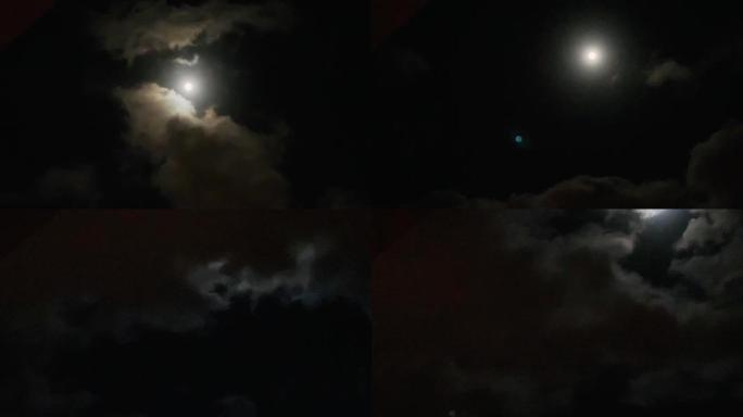 满月和云朵经过满月和云朵经过
