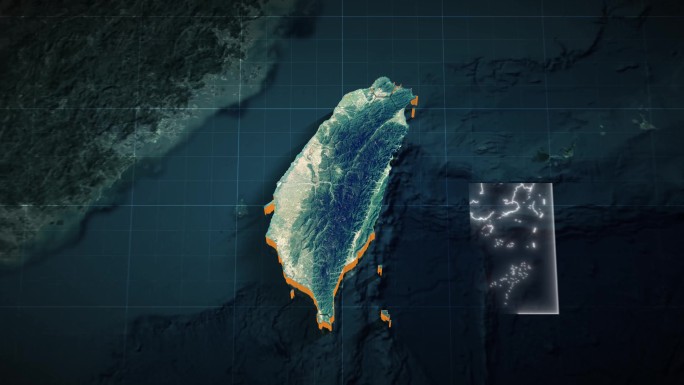 【AE模板】暗调三维卫星地图 台湾省