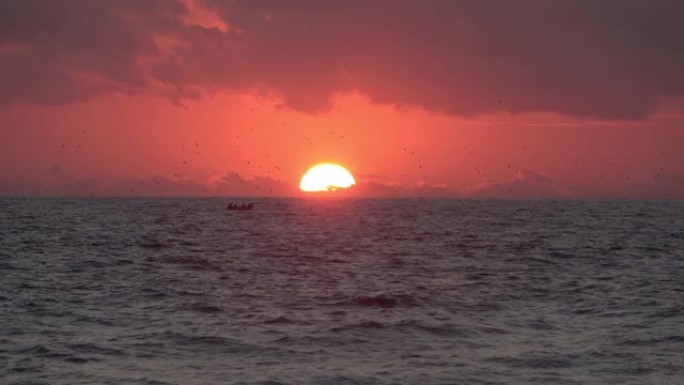 加勒比海的浪漫日落