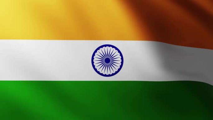 印度大旗全屏背景随风飘扬