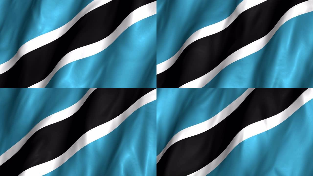 博茨瓦纳飘扬4K旗帜