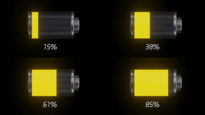 黄色电池电源100%。
