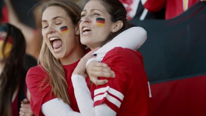 激动的德国球迷在体育场
