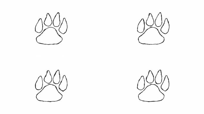 狗脚印草图摇晃手印动物手掌