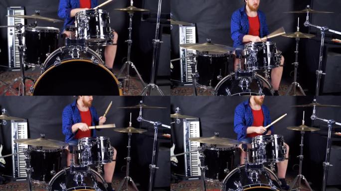 热情的鼓手演奏节奏
