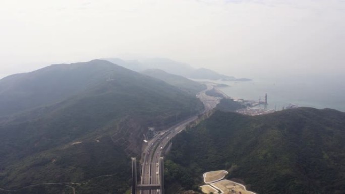 香港空中v218飞越汲水门大桥往大屿山方向