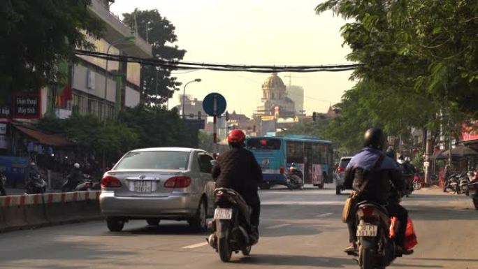 河内的城市交通。越南。4K UHD延时。