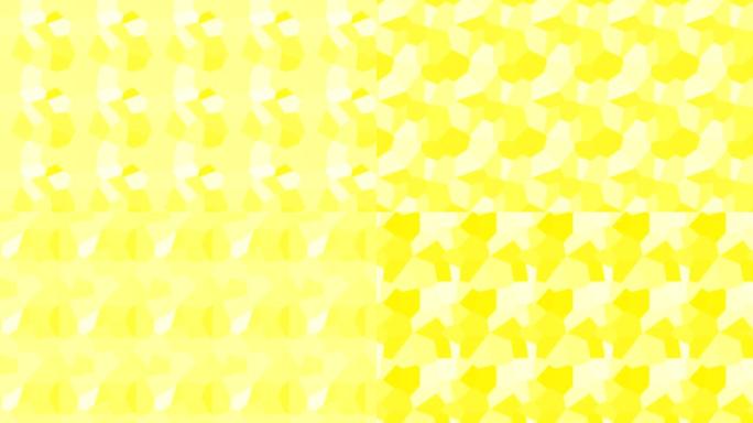 装饰性黄色运动形状图案动画背景。无缝循环3d动画