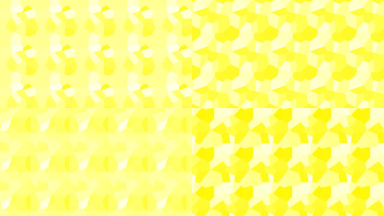 装饰性黄色运动形状图案动画背景。无缝循环3d动画