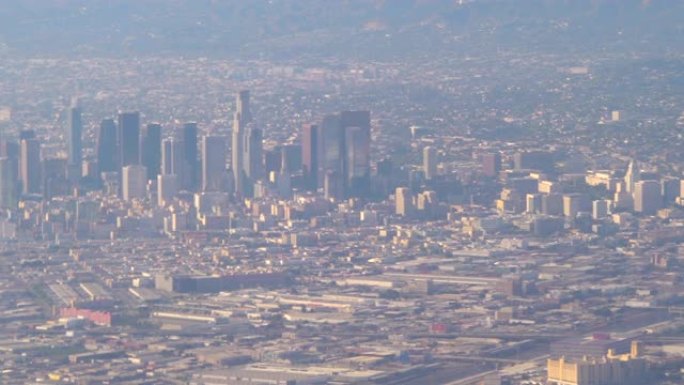 4k慢动作60fps的洛杉矶市中心鸟瞰图
