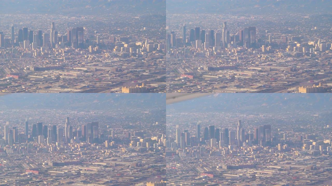 4k慢动作60fps的洛杉矶市中心鸟瞰图